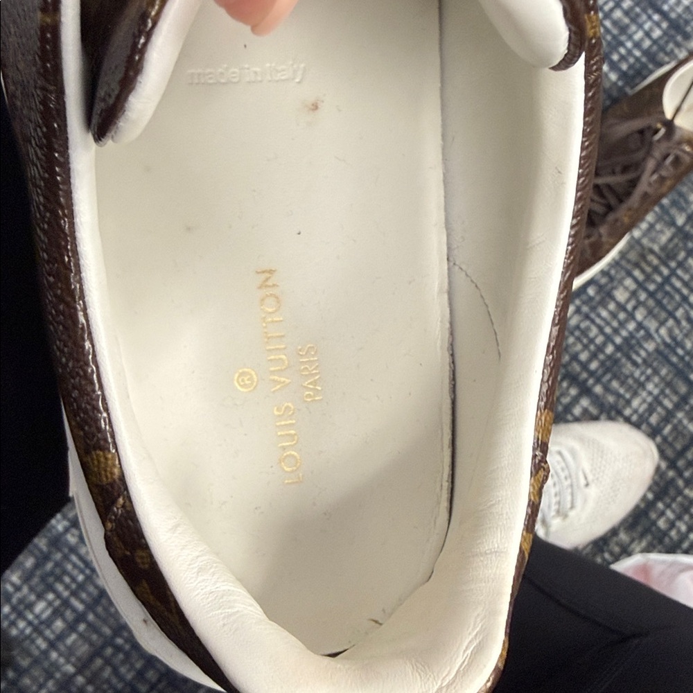 Authentic Louis Vuitton Brown and Monogram Women's Sneakers - Picture 6 of 7